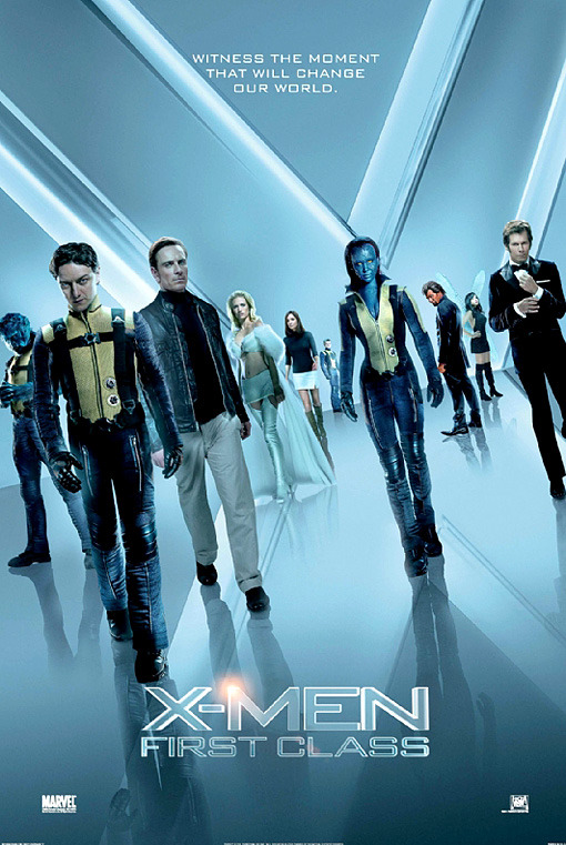 Check out the newest poster for X-Men: First Class, featuring Katniss-to-be Jennifer Lawrence as a young Mystique, January Jones as a partially-dressed White Queen, and Kevin Bacon as a smirky Sebastian Shaw. It’s a strange-looking poster — everyone...