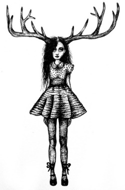 wearegonnashine:  The girl with the antlers (by Miss Moa) 