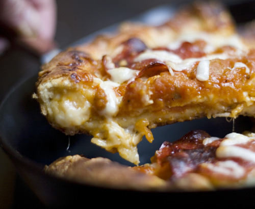 gastrogirl:  homemade stuffed crust pizza. 