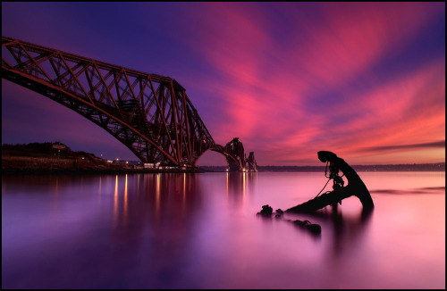 lori-rocks: Forth Rail Bridge @ Sunset , Scotland  by angus clyne