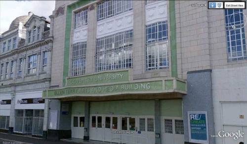 Ellen Terry Building, Coventry University.  This used to be the Odeon Cinema, and was the scene of m