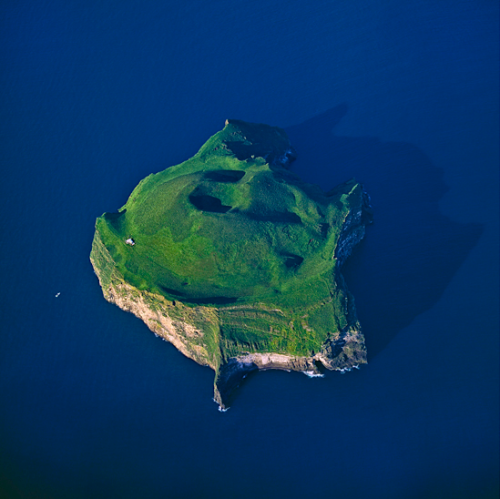 The island of Bjarnarey is the fourth largest of the 15 Vestmannaeyjar islands off Iceland’s south c