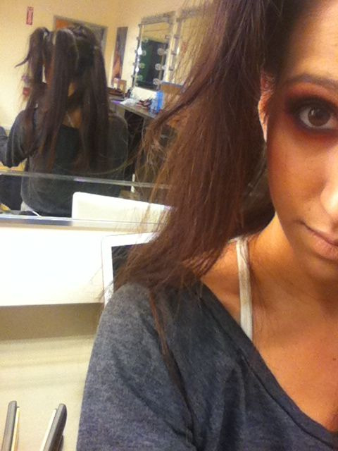 My hair is in 9 ponytails. For the record, this was not my idea and I do not feel