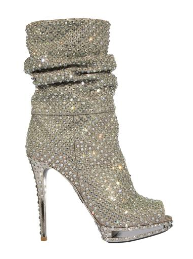 Shine onLimited edition peep-toe boots with Swarovski - crystal detailing by Le Silla