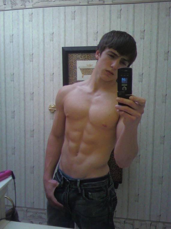 Sweet boy in mom&rsquo;s bathroom!