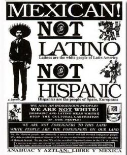 tlatoanahuatl:  NOT LATINO. Latinos are the white people of Latin America. NOT HISPANIC.  Hispanics are the people of Spain, Europeans. WE ARE AN INDIGENOUS PEOPLE. 