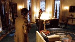 That awkward moment when you bump into your invisible TARDIS whilst trying to escape from inside the Oval Office.