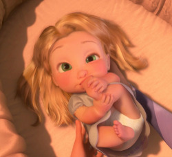 whencookiesscream:  Rapunzel was such a cute little baby. &gt;.&lt; 