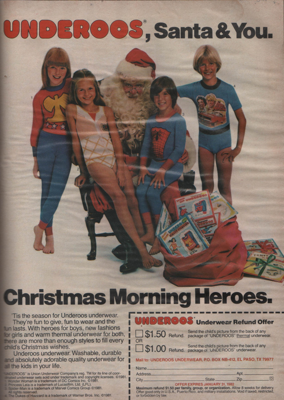 Pop-sesivo — Underoos 1981 Advertisement include underwear