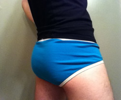 fuckyeahjockstraps:  A very good friend of mine decided he wanted to treat me, and my lovely followers, to a delightful view of his ass. And god, it really is delightful, isn’t it? NOM.  Just bringing this back. Since the jerk won&rsquo;t submit something