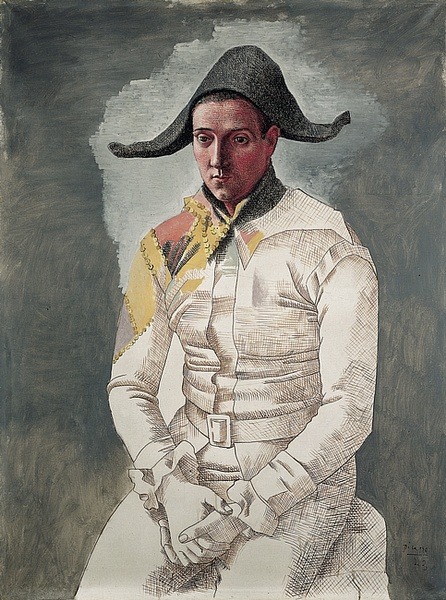 soulhospital:  Harlequin - Pablo Picasso, 1923. Oil on canvas, 130 x 97 cm. Permanent Collection of the Centre Georges Pompidou/Musée National d’art Moderne, Paris, France. 