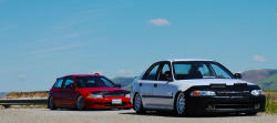 simplyfitted:  Last photo that i will be posting with this 2cars.. the owners names are: Erico(red EG) &amp; John(sedan) Photo by: Darrell(me) 