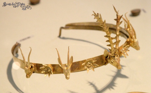 brassivydesign:Diadem with Heads of Gazelles and a Stag BetweenStars or FlowersSecond Intermediate P