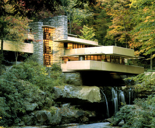 cavetocanvas:Fallingwater - Frank Lloyd Wright, 1935. Located in Mill Run, Pennsylvania.