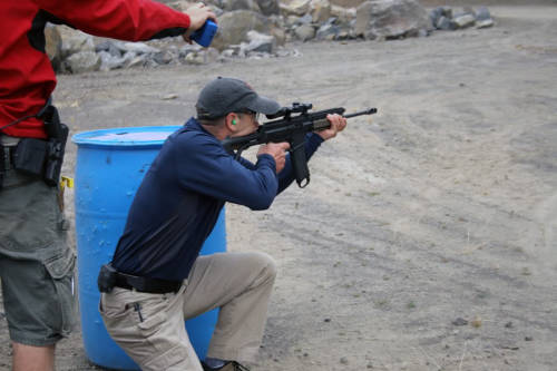 Iain Harrison, of Top Shot Season 1 running an XCR from a 2009 &ldquo;Practical Rifle&rdquo; match.