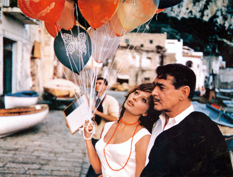 Sophia Loren & Clark Gable in In Started in Naples, 1960.