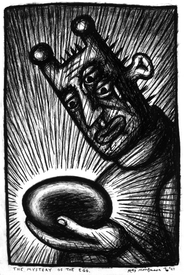 The Mystery of the Egg
Charcoal on paper
49 x 33cm
1998
