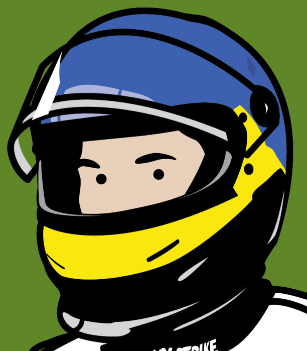 contemporary-art-blog:  Julian Opie, Jacques, racing driver (with helmet), 2002 