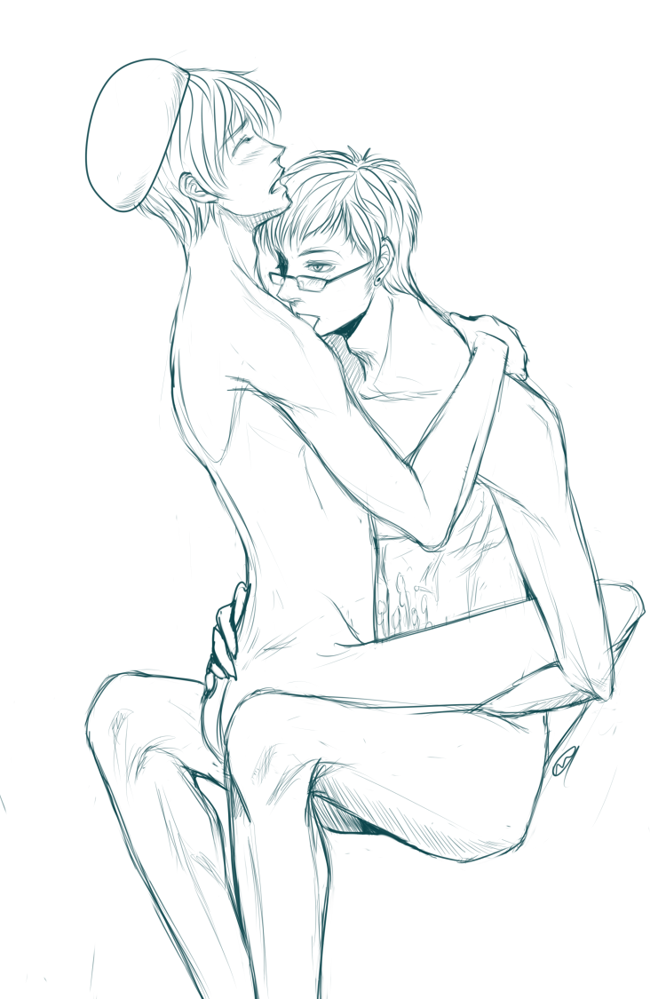 vidotarts:  My first SuFin fanart! dsjdhdsdg Sweden wanted him to keep his hat on.