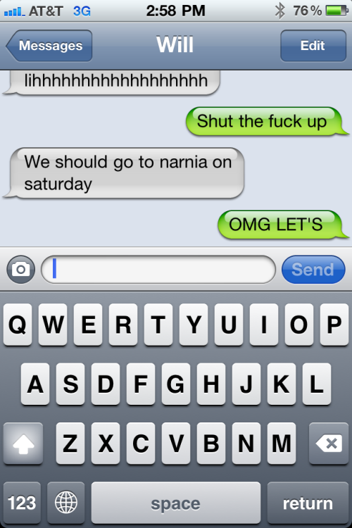 lol me and wills text convo