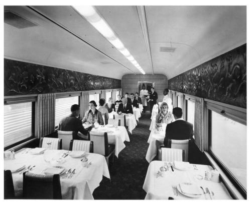 dtxmcclain:  Texas Chief dining car, 1956 