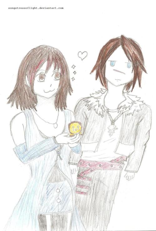 A Squall and Rinoa picture I drew like a year ago. Oh and songstressoflight is my username on devian