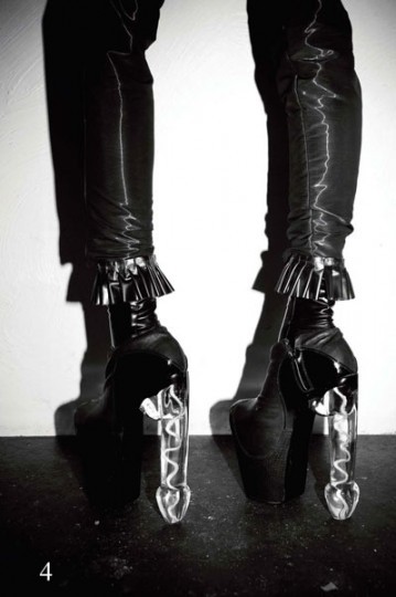 The infamous Lady Gaga’s penis boots that were censored by American Idol. Designed by London based d