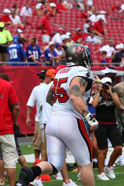 I love those see-through football pants with jockstraps under them!