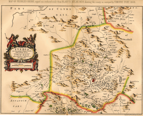 This map is from A History Of Peeblesshire (Tweeddale, Scotland), by William Chambers of Glenormisto