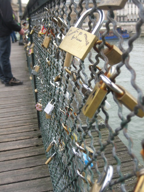 jennababyyy:   this is a bridge in Paris. you hang locks on it with the name or you