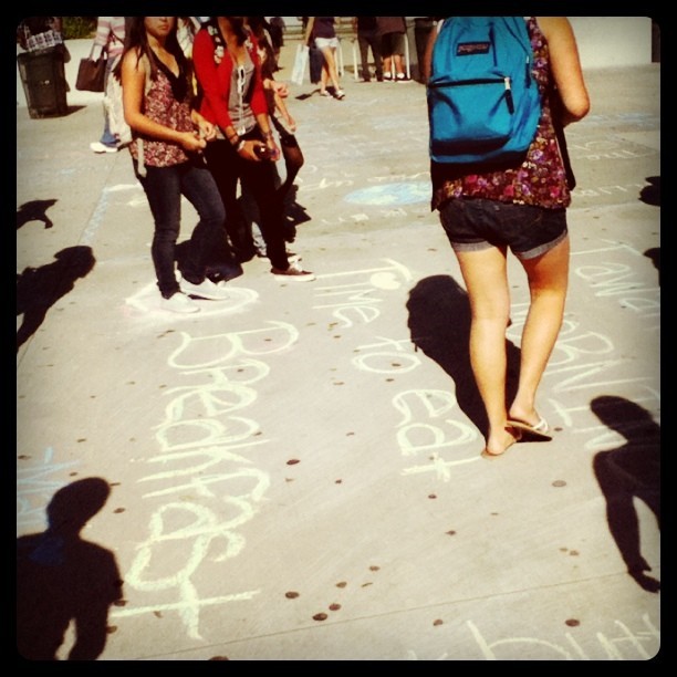 After 1st period everyone was startled with chalk writings on the floor. I thought