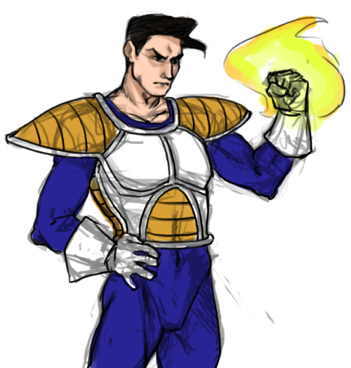 someone’s request for superman in saiyan armor; I thought it’d be funny but turns out you can’t really tell it’s superman
