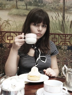 This is me (of course) having tea at Ladurée