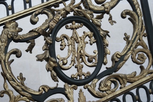 The staircase at the Petit Trianon had Marie Antoinette’s entwined initials on it.