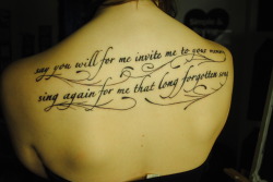 fuckyeahtattoos:  AFI lyrics done by White Trash Matt at Low Tide Tattoos in Jessup, MD. I had this tattoo planned for almost 7 years before finally getting it done. I’ve moved around a lot in my life and had to leave behind a lot of really incredible