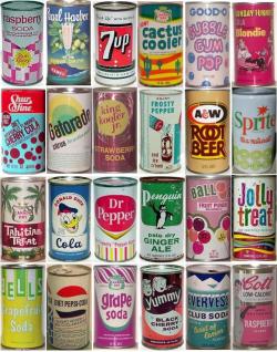 fuckyeahvintage-retro:  soda cans produced between 1930’s to 1970’s 