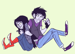 geromy:   request: marceline and marshall lee  i usually don’t like genderbends but i really like him  This will be Jared and me on Halloweeeeen.