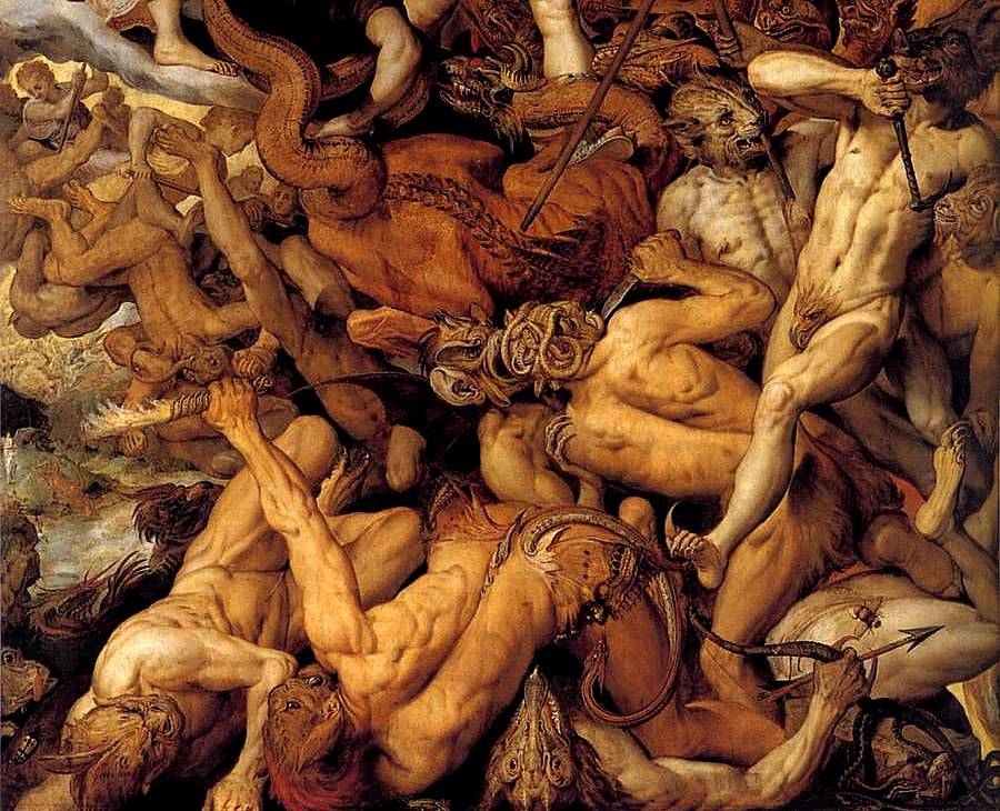 stygiandepths:  Fall of the Rebel Angels (detail) Frans Floris 1554 