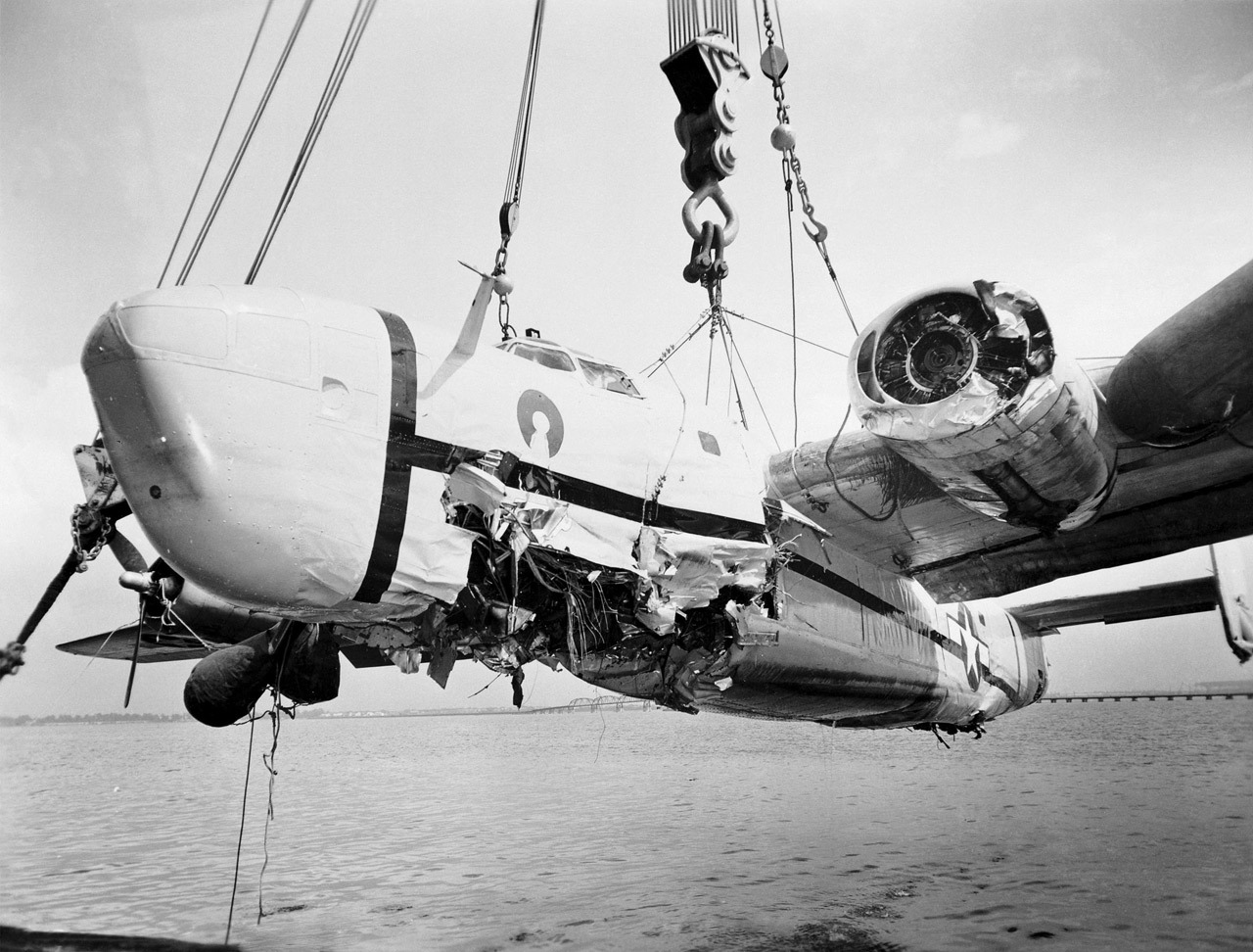 Consolidated B-24D Liberator experimental ditching test, NACA Langley Research Center,