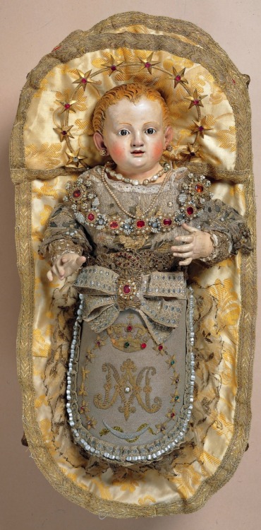 allaboutmary:Maria BambinaA baroque clothed statue from Southern Italy of Mary as a baby.