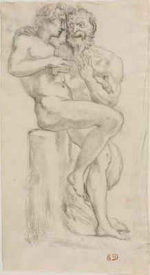 Pierre Andrieu attributed to (French, 1821-1892)Eugène Delacroix, formerly attributed to (French, 1798-1863)Study of a Nude Figure and a Faun, n.d.Art Institute of Chicago
