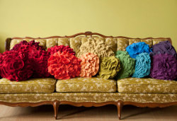 happyhues:  Love these rainbow rose pillows! So pretty. (via eismandesign)