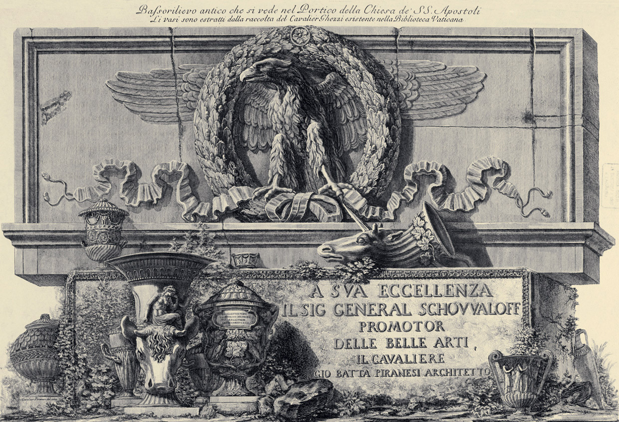 L'aquila romana del Portico dei Ss Apostoli, Rome etchings by Giovanni Battista Piranesi,