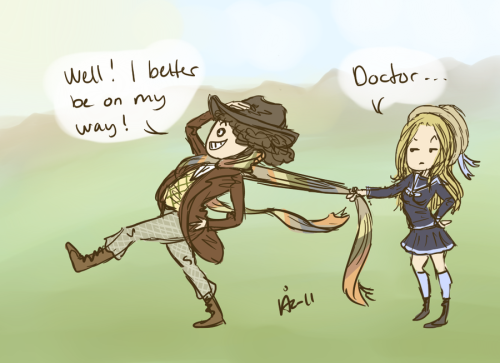 hereinlimbo:doctorwhofanart:Sneaking Away by Surrenderdammityay my art 8D though not one of my bette