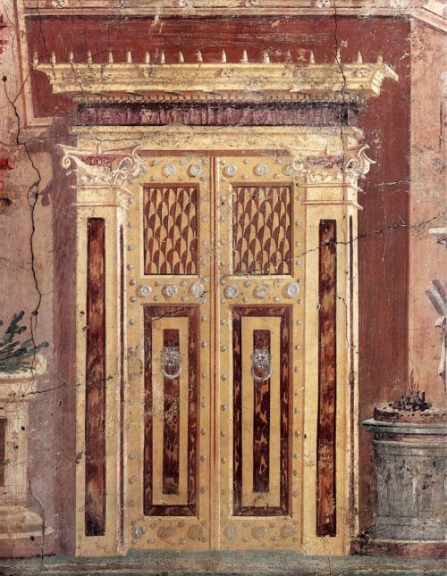 missfolly: Villa Boscoreale mural detail: Ornate Door, 1st century AD