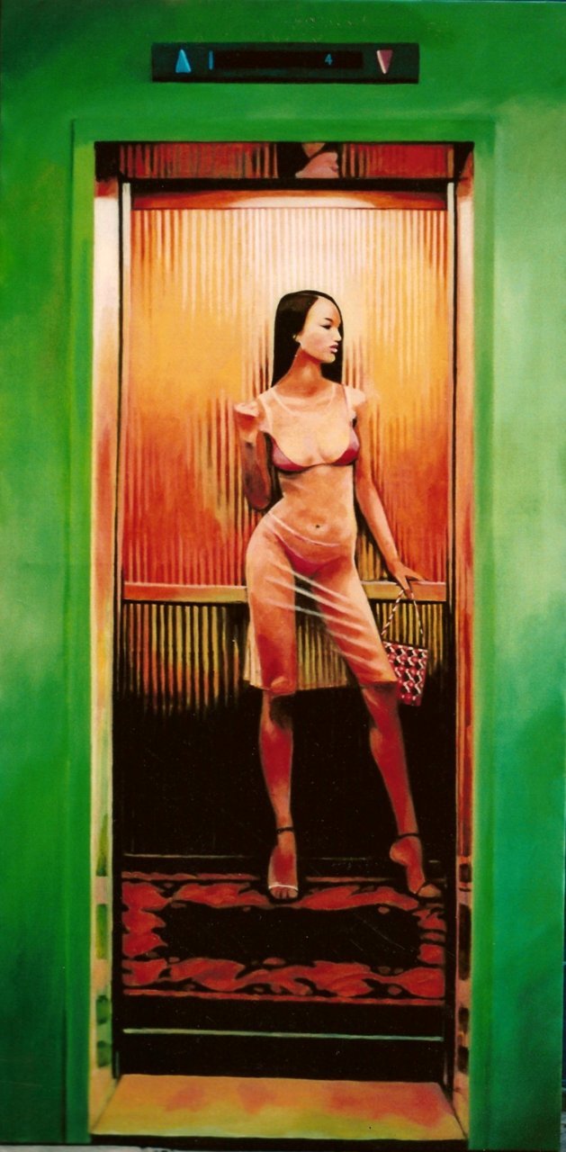 thomassaliot:  Bitch in the lift Oil/canvas Paris 2001 