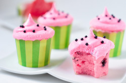 @AdorableBipolar tastytorture:  Watermelon Cupcakes // Recipe by BakingDom 