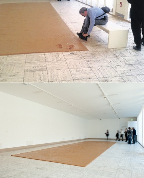 malkatz:  thedailywhat:  Nutty Art of the Day: A patron of the Boijmans van Beuningen museum in Rotterdam has been asked to pay up after he damaged a 50-year-old piece by Dutch artist Wim T. Schipper when he inadvertently stepped in it. Peanut Butter