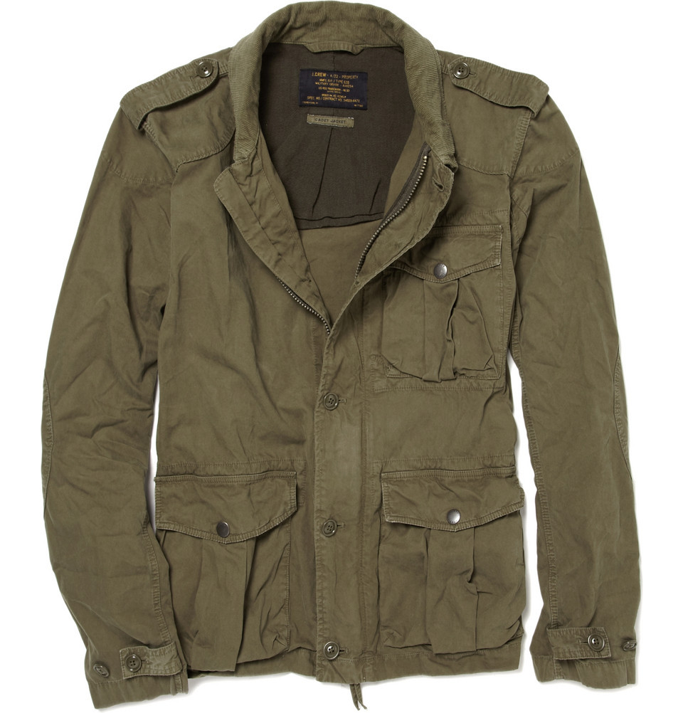 J.Crew | Waterproof Coated JacketJ.Crew military green jacket with ...