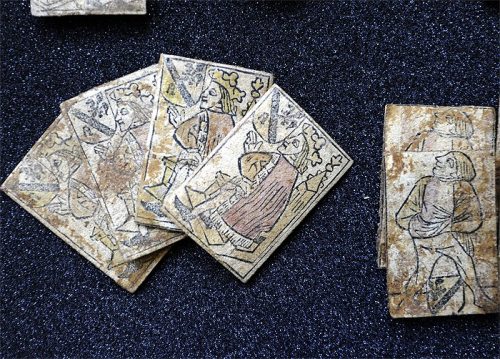 In the Archives of Nidwalden, Switzerland, a 500 years old deck of cards has been discovered. Printe